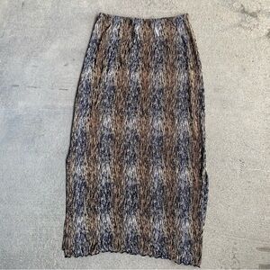 Vintage Choices Crinkle Skirt Striped Lettuce Hem with Side Slits Size Medium